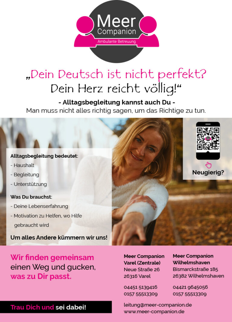 Jobangebot bei Meer Companion für Mensczhen mit Migrationshintergrund